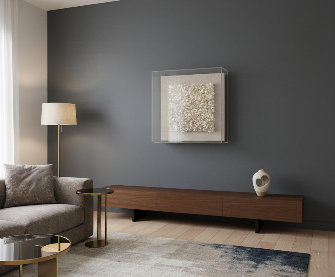 3D Clay Petal Art Textured Neutral Wall Sculpture Japandi Luxury Decor - Cream Textured Biophilic Designer Art - Image 2