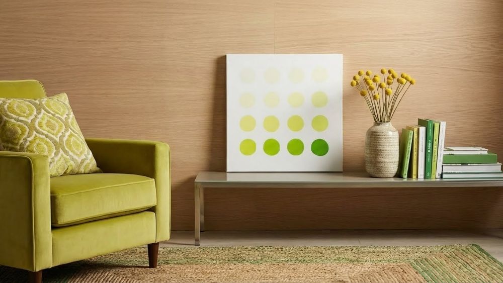 Green Ombre Circles Abstract Wall Art Painting, Modern Minimalist Kandinsky Style Home Accent - Image 3