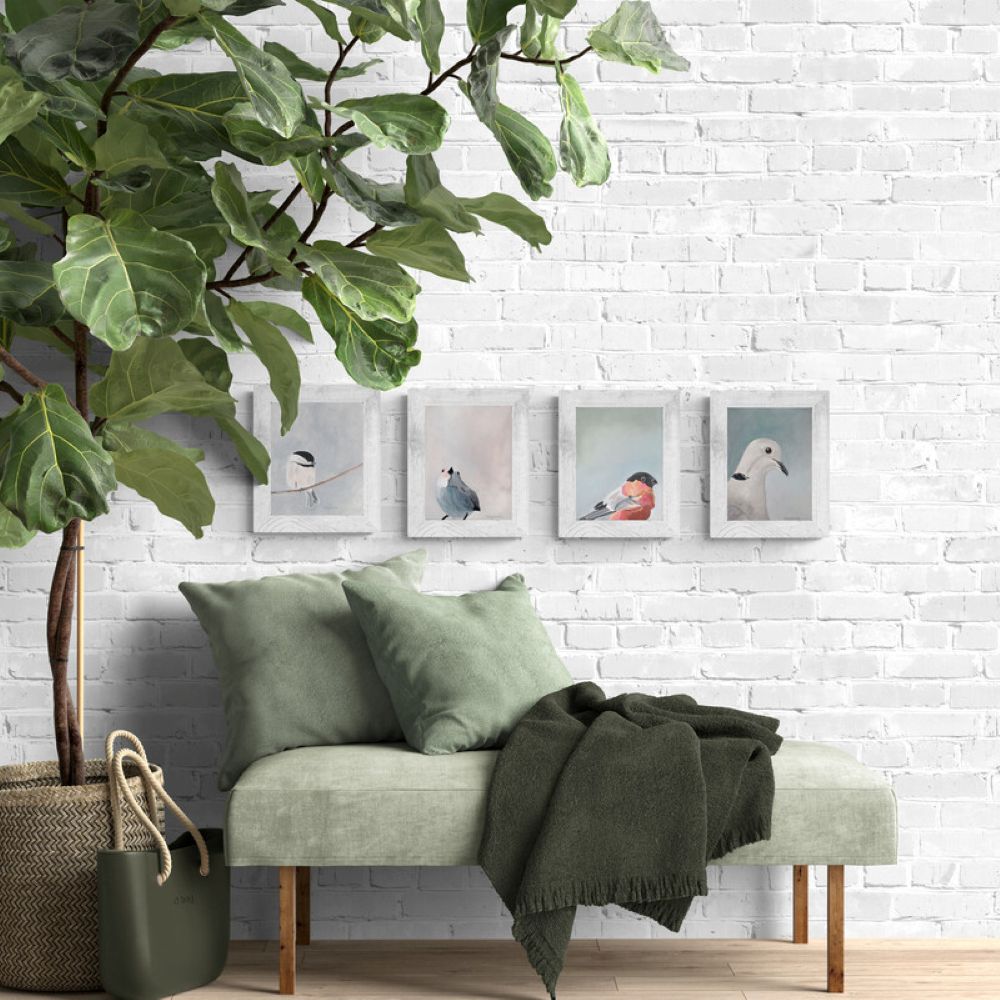 Bullfinch Bird Painting Original Garden Wildlife Wall Art Acrylic on Canvas