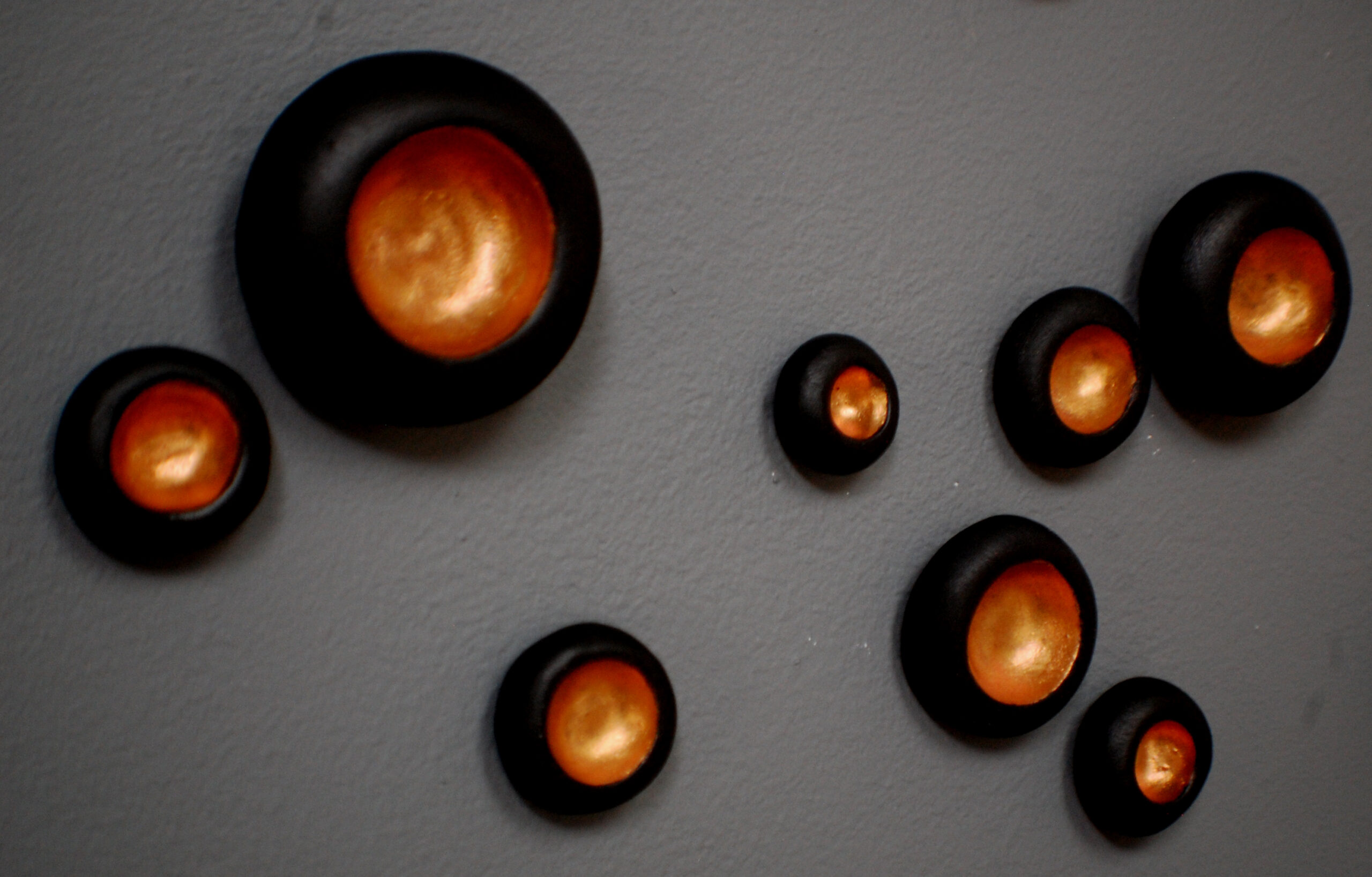 Black & Copper Pods Wall Installation Art, Dimensional Decor - Image 7