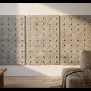 Gray Textured Geometric Dimensional Modern Organic Wall Hanging Decor