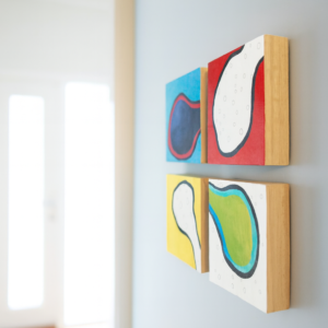 Colorful Wood Blocks Abstract Wall Art Inspired by Lava Lamps