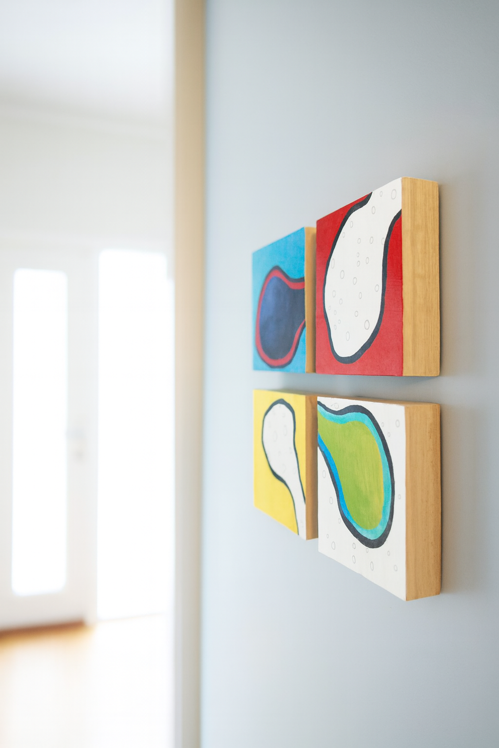 Colorful Wood Blocks Abstract Wall Art Inspired by Lava Lamps
