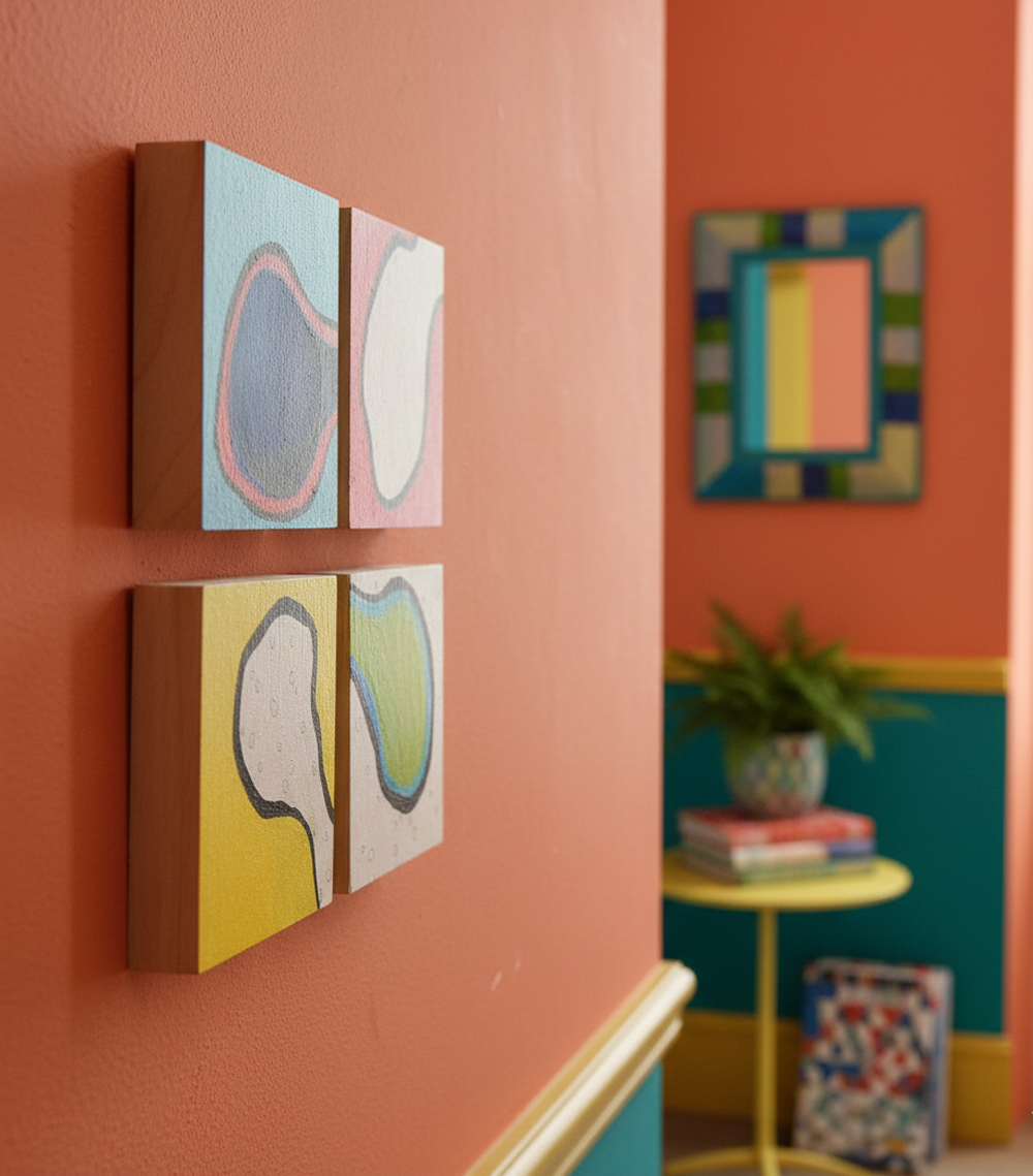 Colorful Wood Blocks Abstract Wall Art Inspired by Lava Lamps - Image 4
