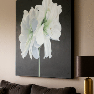 Amaryllis Painting Large Floral Wall Art Realistic Botanical Art Elegant Home Decor