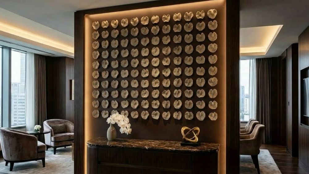 Dimensional Flower Wall Art Installation Art- Butterfly Pea Clay Sculptures - Image 8