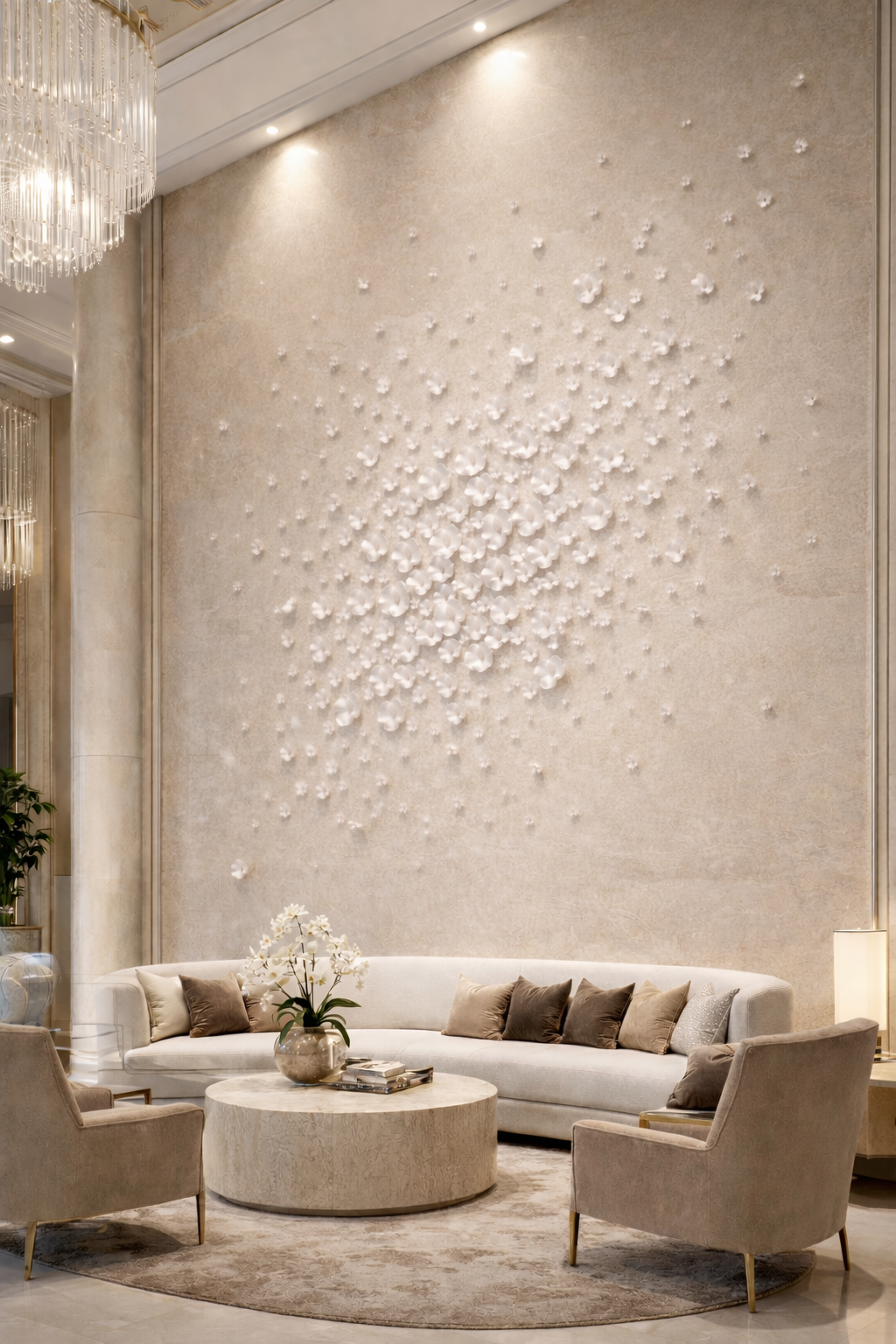 Dimensional Flower Wall Art Installation Art- Butterfly Pea Clay Sculptures - Image 2