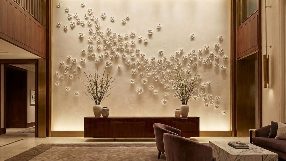 Dimensional Flower Wall Art Installation Art- Butterfly Pea Clay Sculptures - Image 4