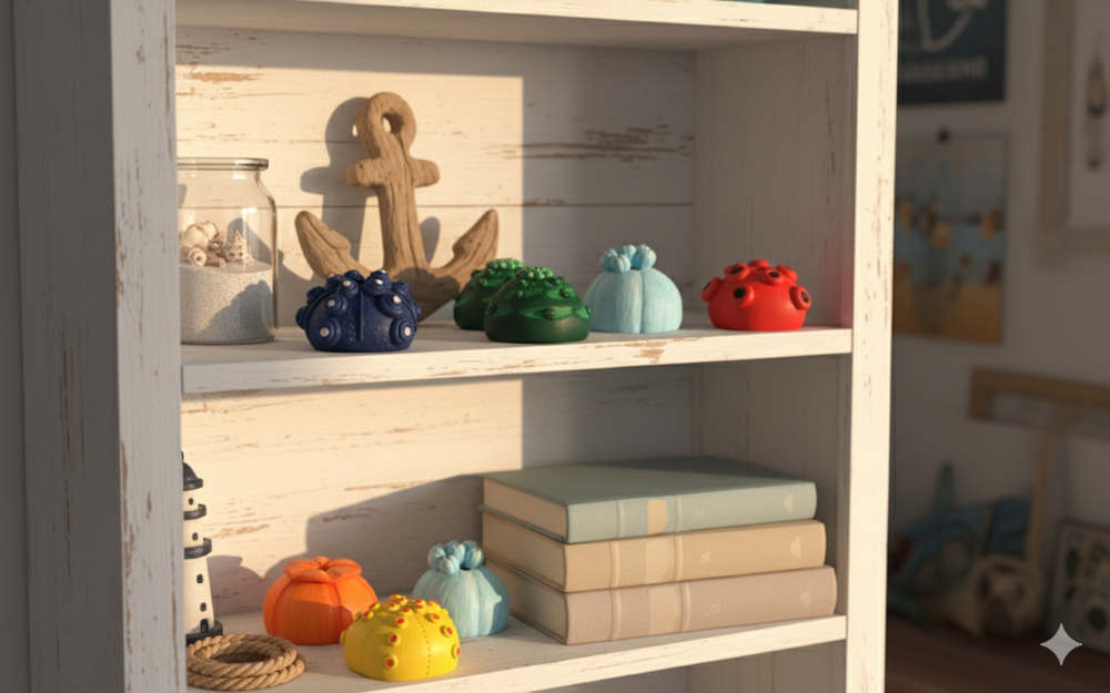 Sea Urchins Ocean Sea Themed Nautical Decor in Bright Colors - Image 4