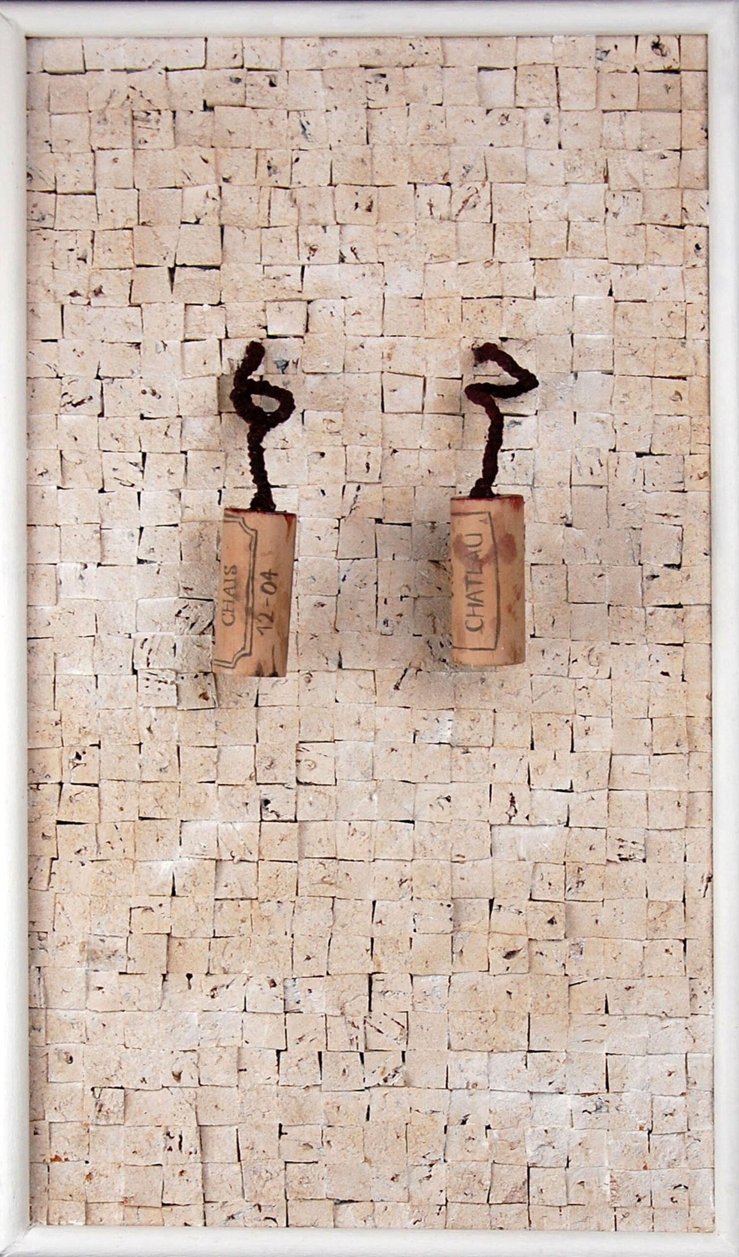 Rustic Trompe L'oeil Cork Wall Art 3D French Wine Cork Mosaic Dimensional Bar or Kitchen Decor - Image 8