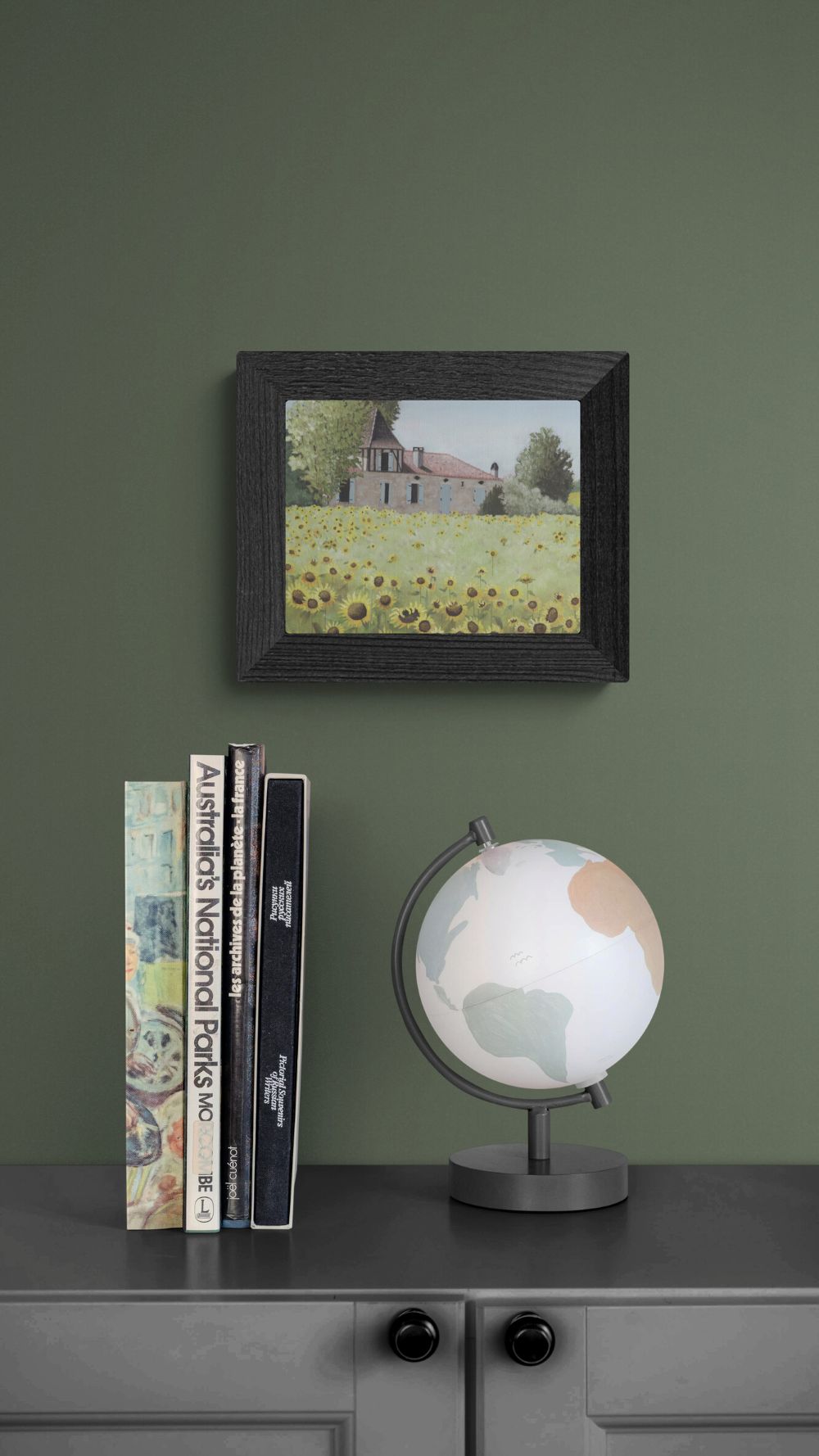 Sunflowers French Countryside Impressionist Landscape Painting by Cathy Savels