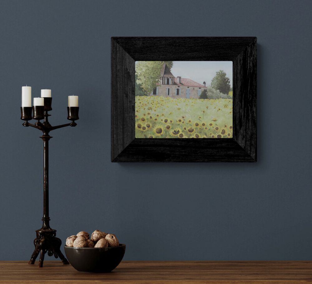 Sunflowers French Countryside Impressionist Landscape Painting by Cathy Savels