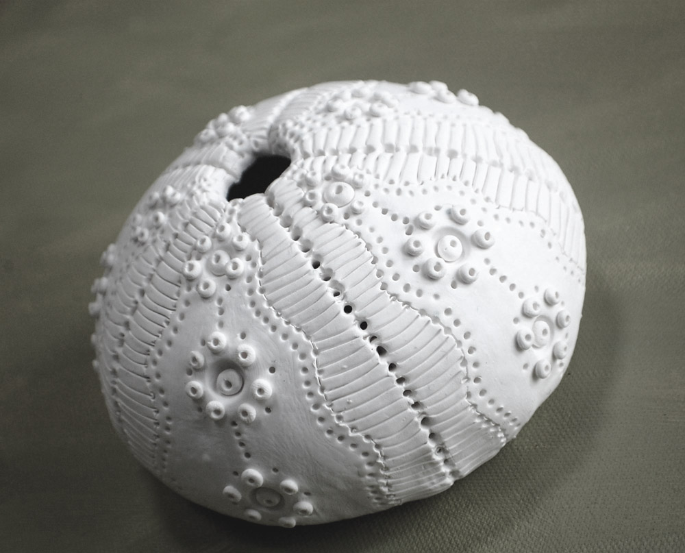 Textured Sea Urchin Wall Art Clay Sculpture for Coastal Hamptons Home & Yacht - Image 7