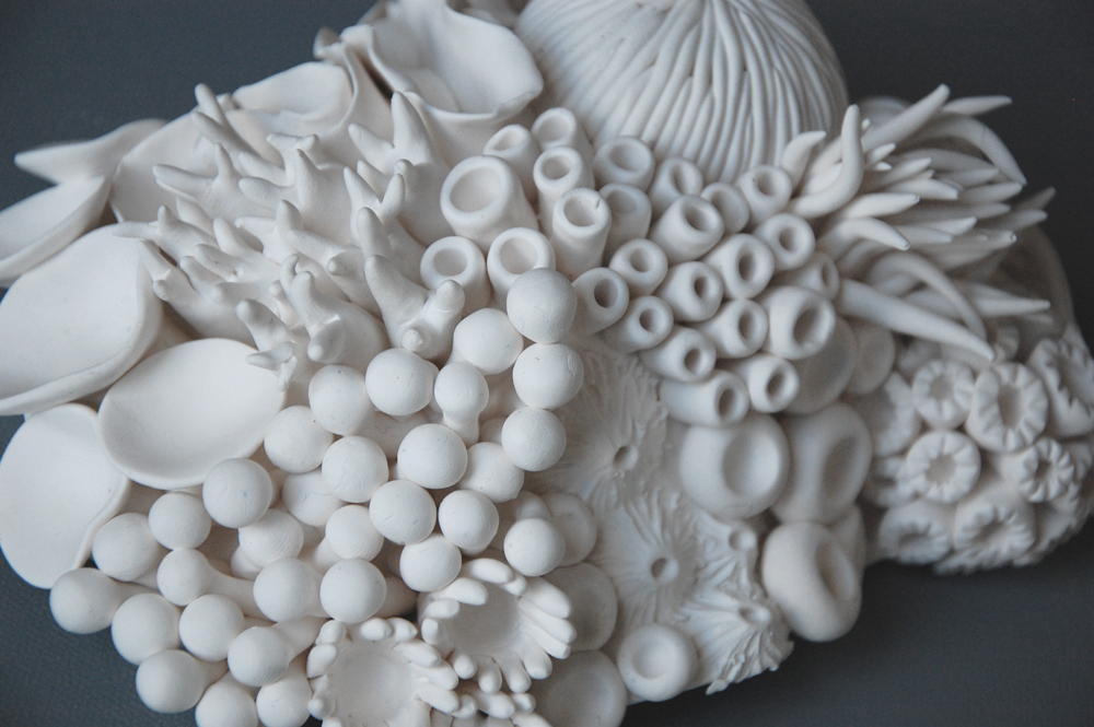 Coral Reef Wall 3D Textured Ocean White Sculpture Coastal Decor - Minimalist Clay Wall Hanging - Image 6