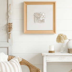 Dimensional Coral Reef Wall Art, Framed Clay Sculpture Minimalist Coastal Decor