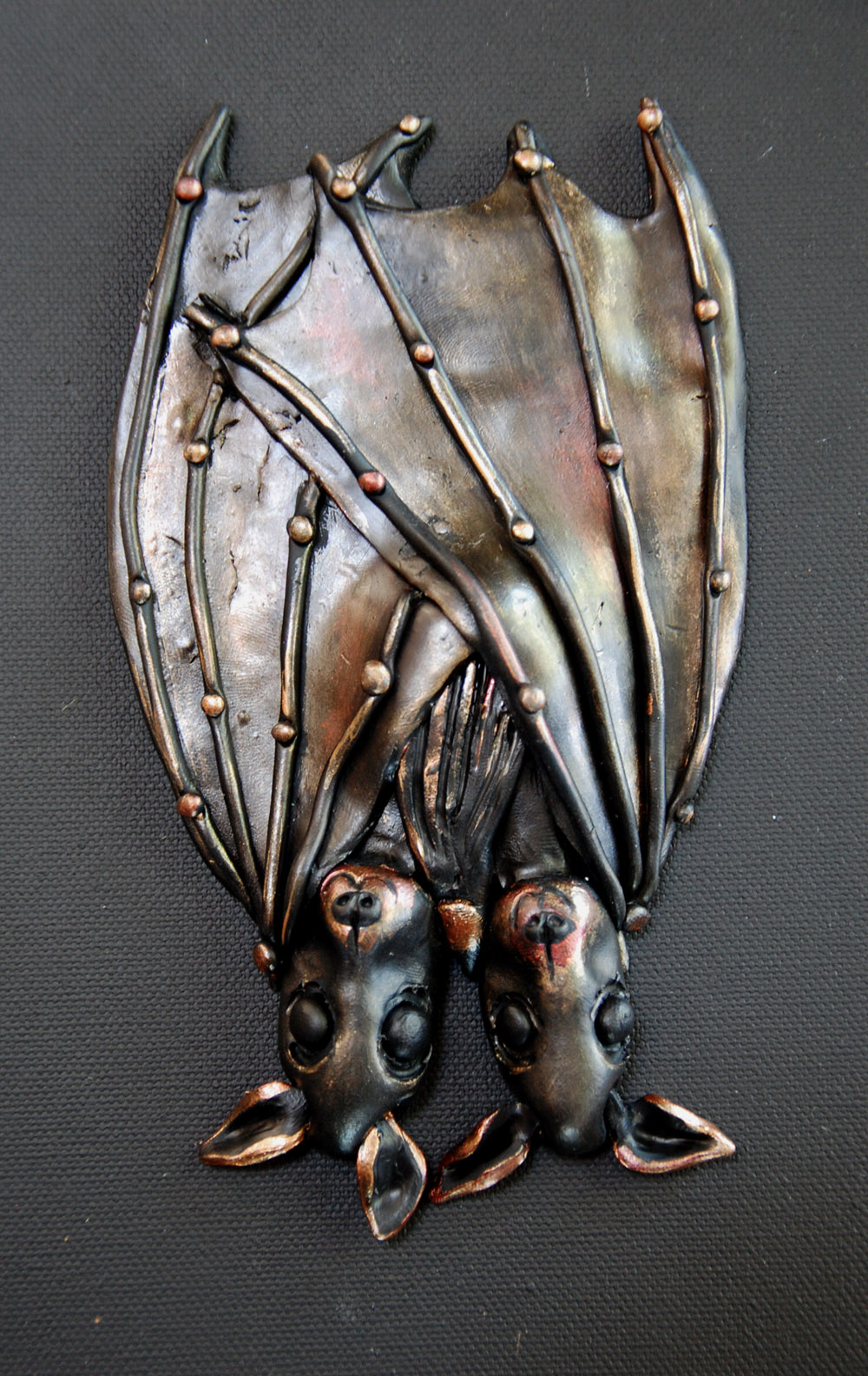 Love Bats Wall Sculpture Dark Academia Bat Art Witchy Steampunk Wall Decor - Image 2