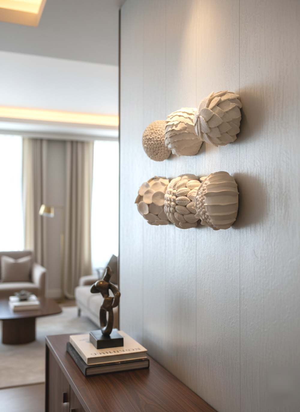 Dimensional Clay Coral Reef Wall Sculptures, 3D Coastal Art, Luxury Textured Wall Decor - Image 3