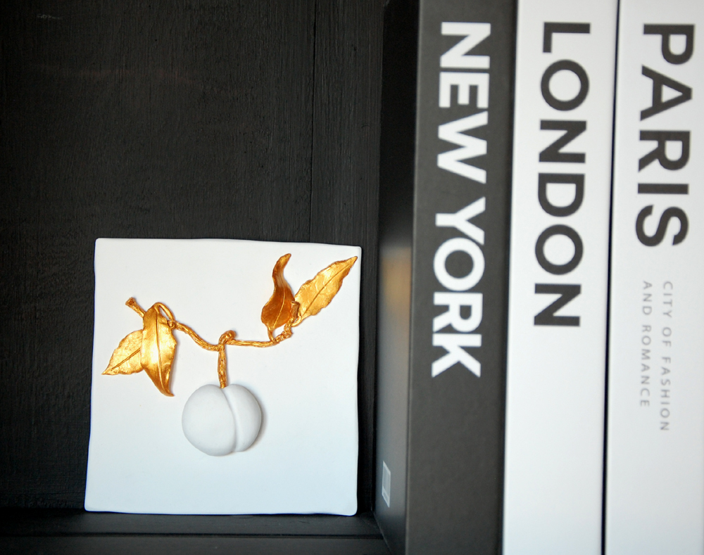 Peach Sculpture Wall Art Limited Edition Gold Leaf Fruit Decor - Image 5