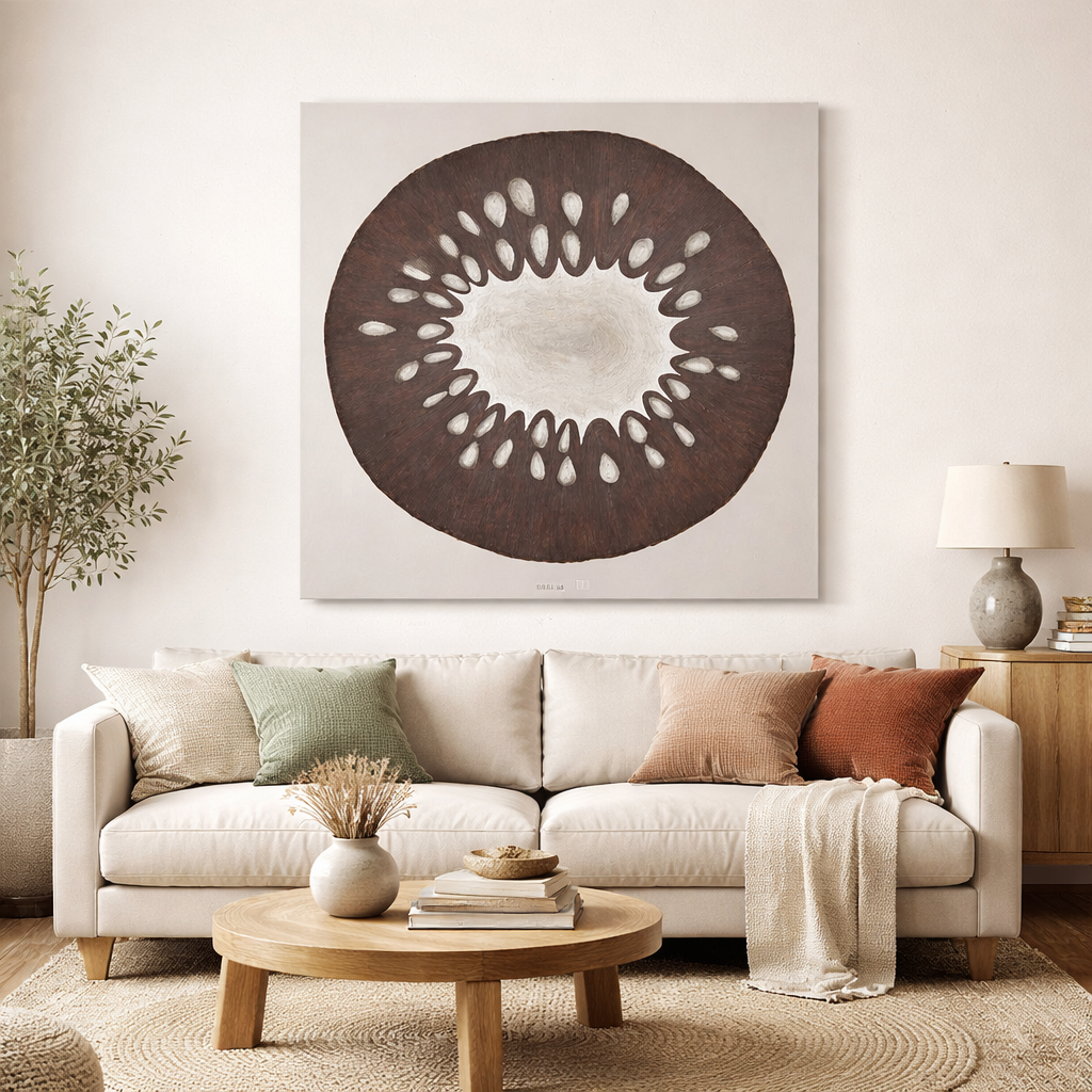 Modern Organic Boho Decor in Earthy Tones Painting 40" x 40" Wall Art for Living Room - Image 10