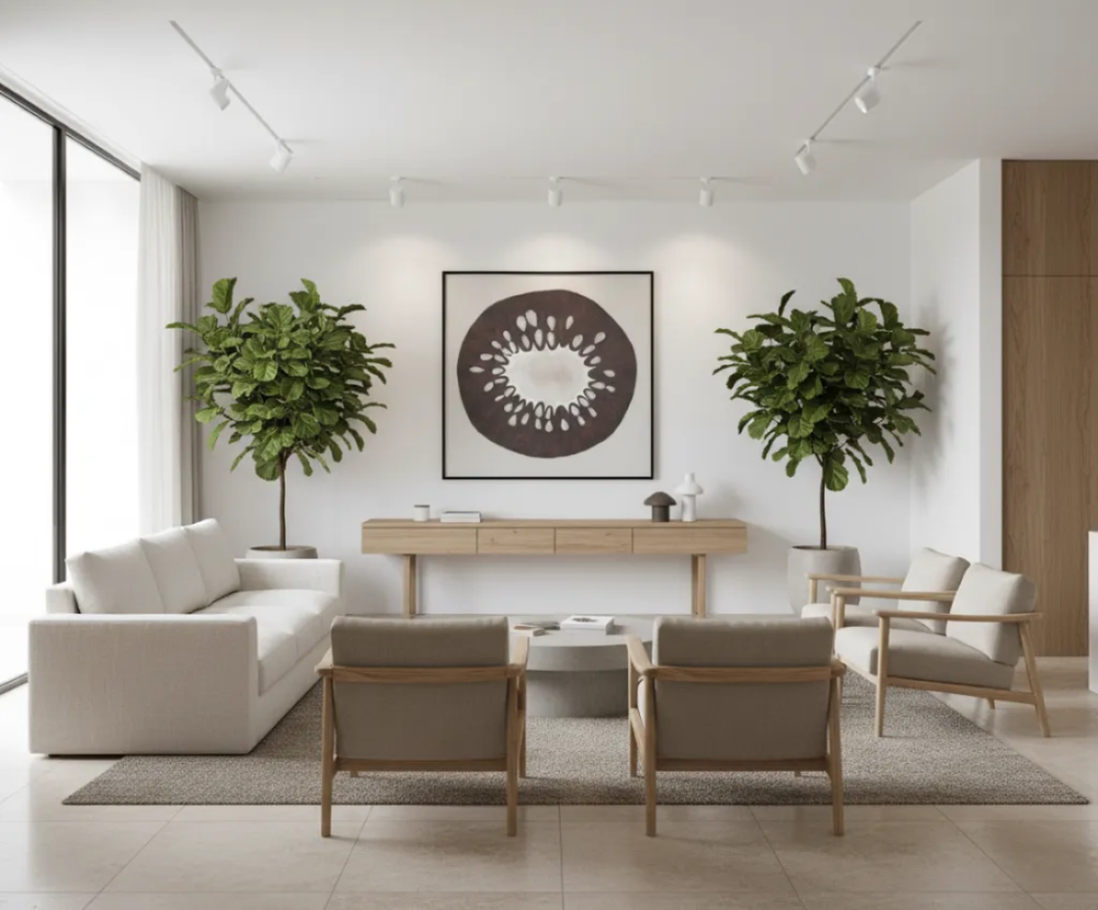 Modern Organic Boho Decor in Earthy Tones Painting 40" x 40" Wall Art for Living Room - Image 7