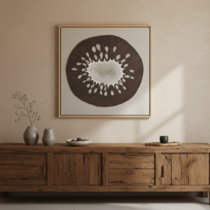 Modern Organic Boho Decor in Earthy Tones Painting 40" x 40" Wall Art for Living Room