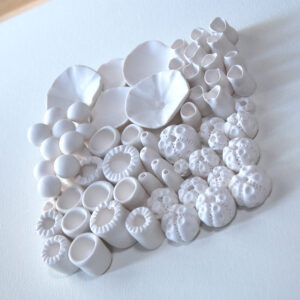 Dimensional Coral Reef Wall Art, Framed Clay Sculpture Minimalist Coastal Decor