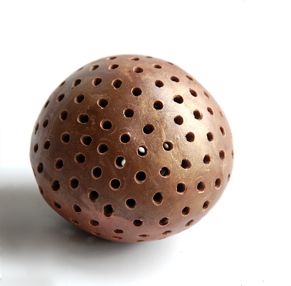 Freeform Sphere Art Installation in Bronze and Chocolate Metallic Tones for Luxury Coffee Table - Image 9