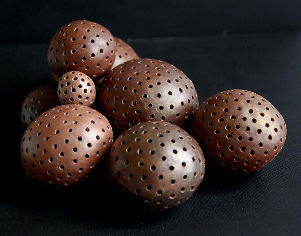Freeform Sphere Art Installation in Bronze and Chocolate Metallic Tones for Luxury Coffee Table - Image 7