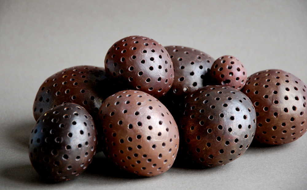 Freeform Sphere Art Installation in Bronze and Chocolate Metallic Tones for Luxury Coffee Table - Image 6