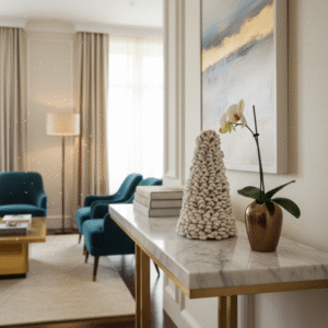 Handmade Linen String Cone Sculpture - Modern Textile Art & Alternative Christmas Tree