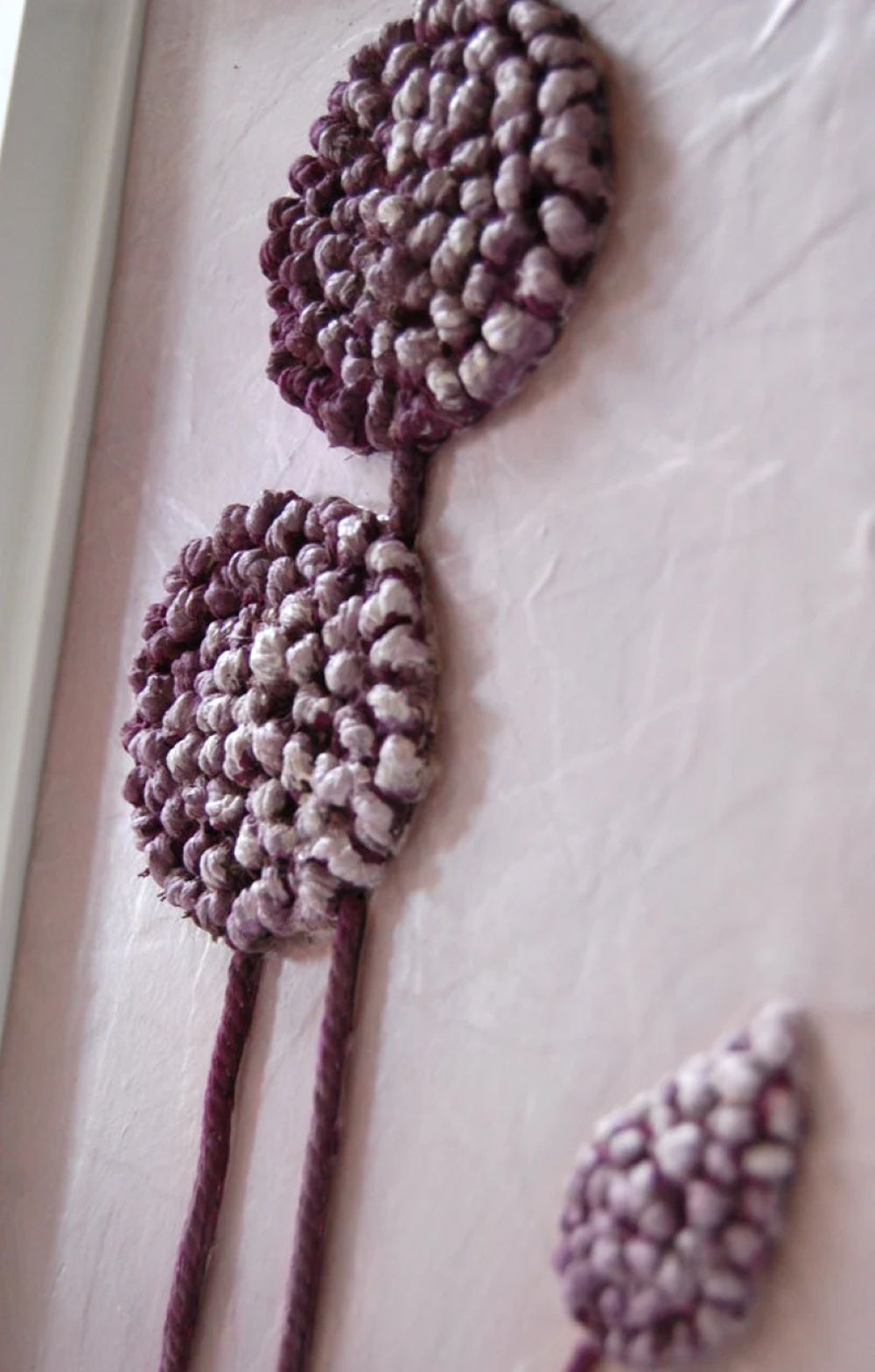 Purple Pink Allium Dimensional Textured Original Artwork, Framed - Image 4
