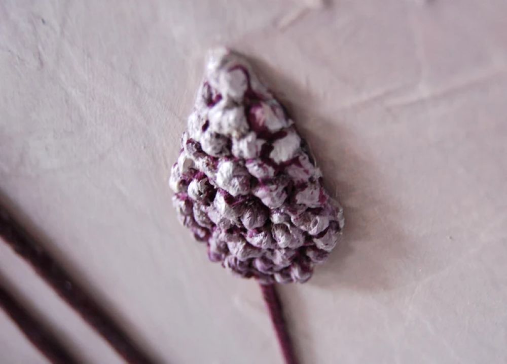 Purple Pink Allium Dimensional Textured Original Artwork, Framed - Image 5