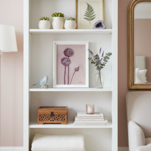 Purple Pink Allium Dimensional Textured Original Artwork, Framed