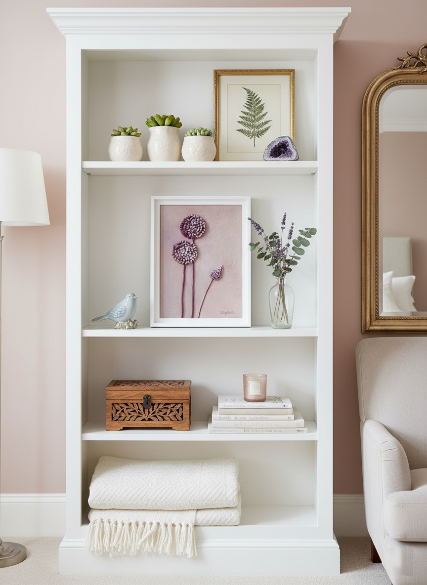 Purple Pink Allium Dimensional Textured Original Artwork, Framed