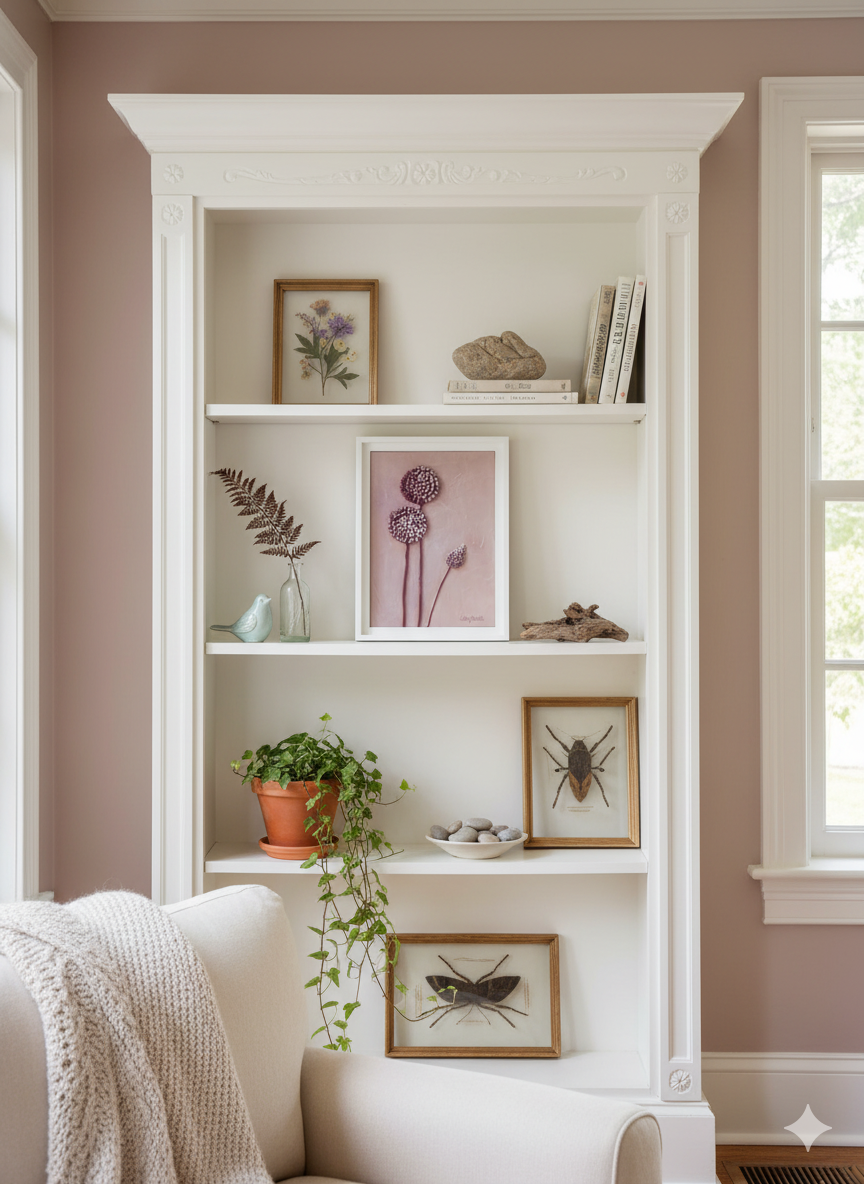 Purple Pink Allium Dimensional Textured Original Artwork, Framed - Image 6