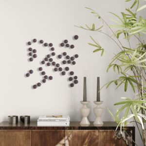 Modern Wall Sculpture Installation – Chocolate Brown Art Set, Contemporary 3D Wall Decor