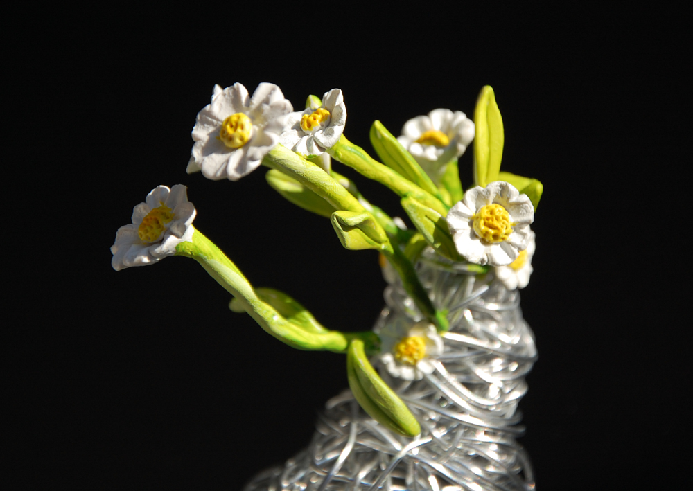 Charming Duck Sculpture Bird Figurine, Handcrafted Silver Wire & Clay Art - Image 15