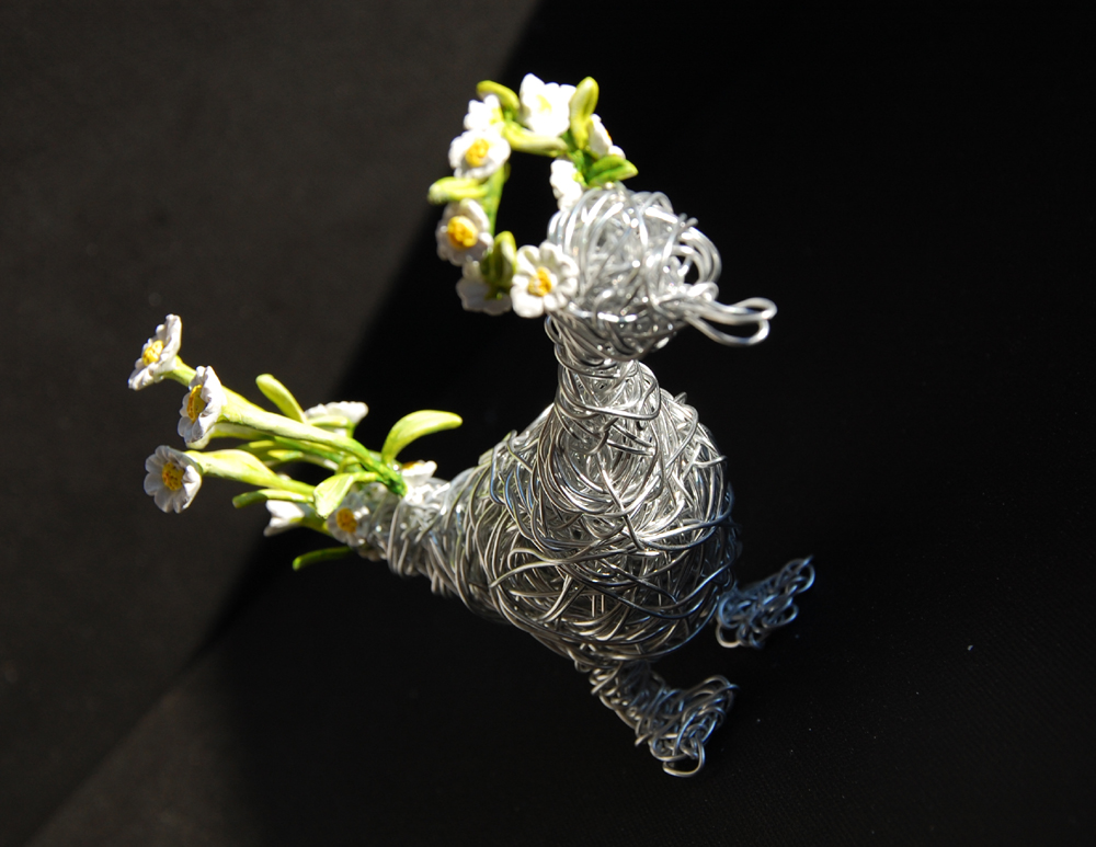 Charming Duck Sculpture Bird Figurine, Handcrafted Silver Wire & Clay Art - Image 9