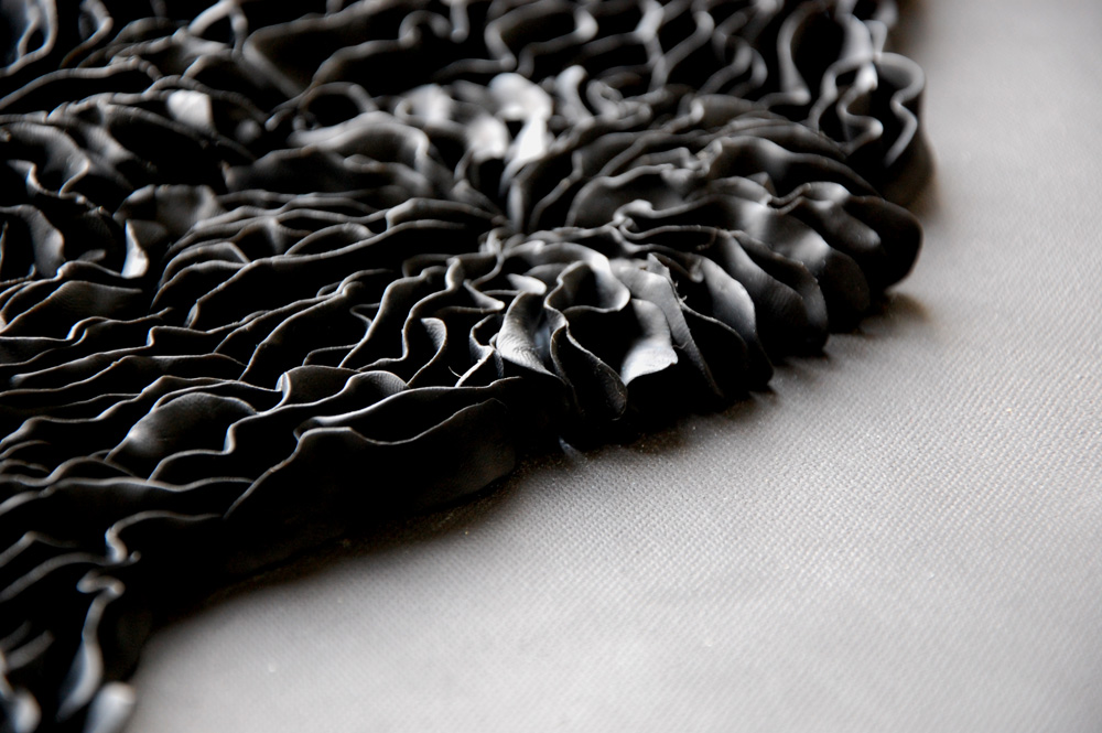 Black Clay Wall Art: Textured Wall Sculpture for Wabi Sabi and Japandi Interiors, 40cm - Image 5