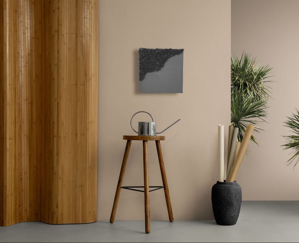 Black Clay Wall Art: Textured Wall Sculpture for Wabi Sabi and Japandi Interiors, 40cm - Image 7