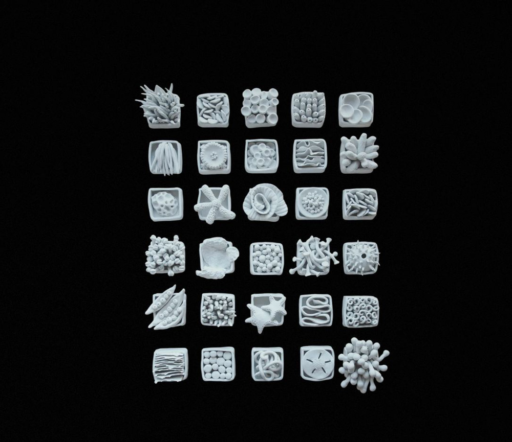 Unique Coral Reef Clay Wall Art Sculpture Installation | Modern Coastal Ocean Decor Set, 30pc - Image 9