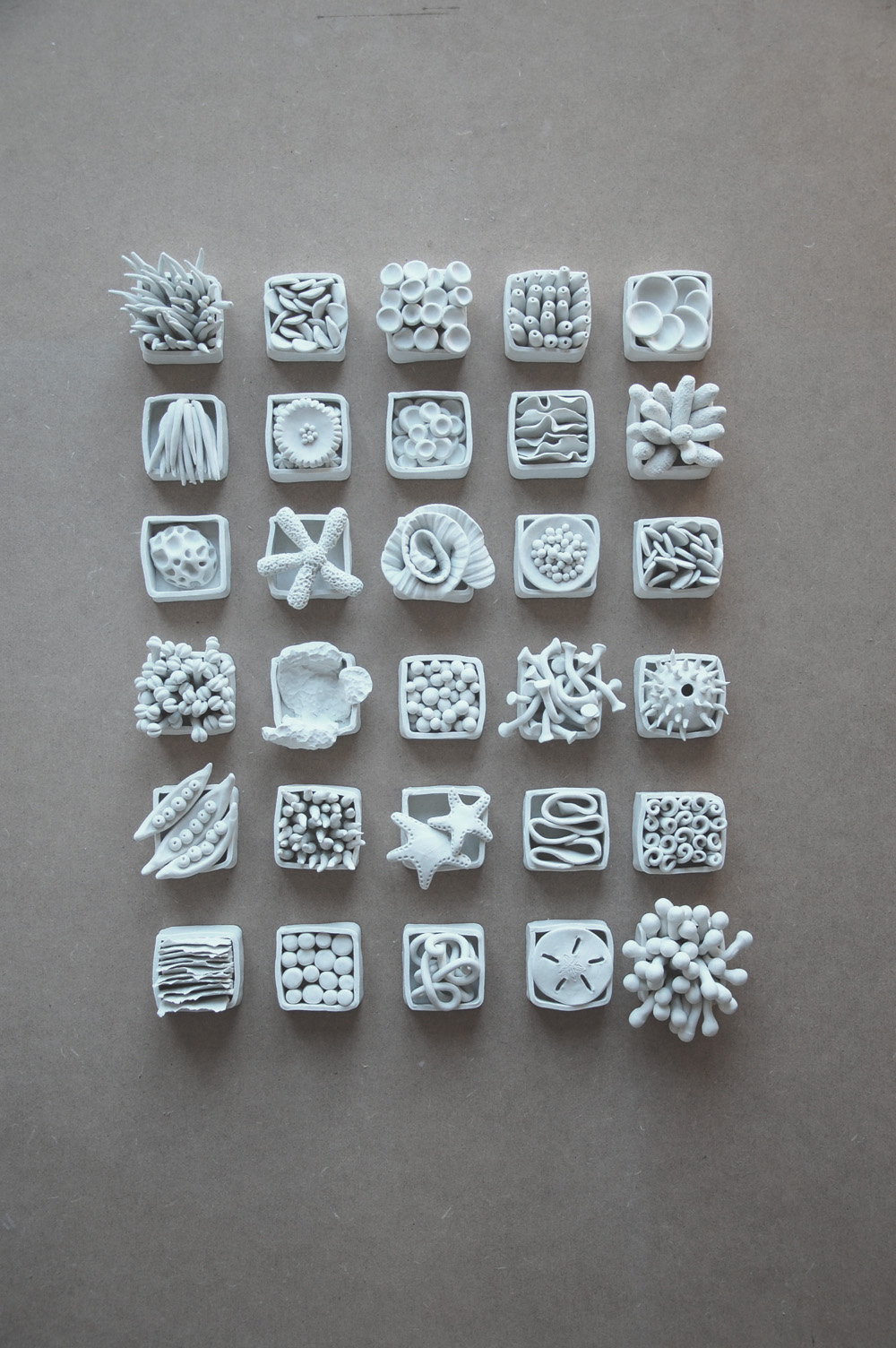 Unique Coral Reef Clay Wall Art Sculpture Installation | Modern Coastal Ocean Decor Set, 30pc - Image 12