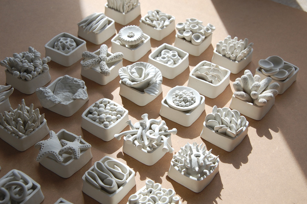 Unique Coral Reef Clay Wall Art Sculpture Installation | Modern Coastal Ocean Decor Set, 30pc - Image 6