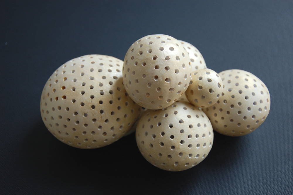 Hollow Sphere Abstract Wall Sculpture: Champagne Metallic Wabi Sabi Minimalist Decor, Limited Edition - Image 5