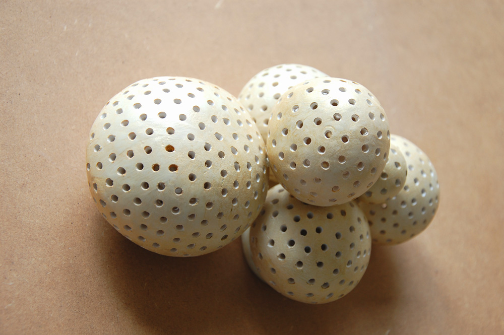 Hollow Sphere Abstract Wall Sculpture: Champagne Metallic Wabi Sabi Minimalist Decor, Limited Edition - Image 6