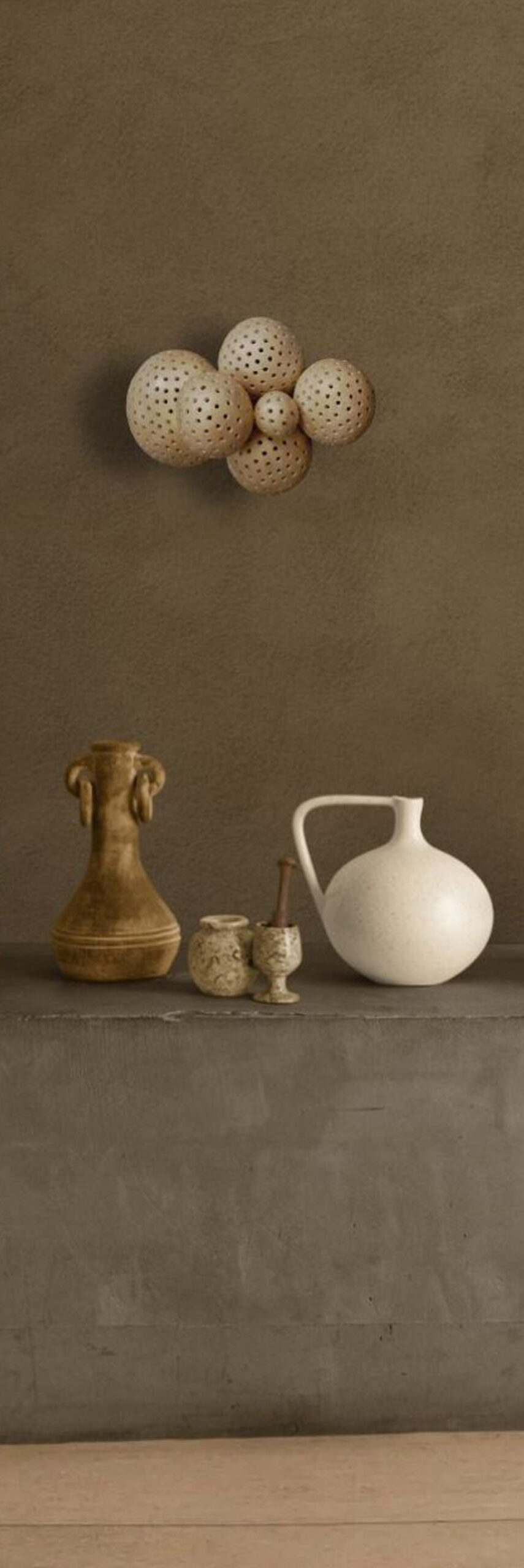 Hollow Sphere Abstract Wall Sculpture: Champagne Metallic Wabi Sabi Minimalist Decor, Limited Edition - Image 8