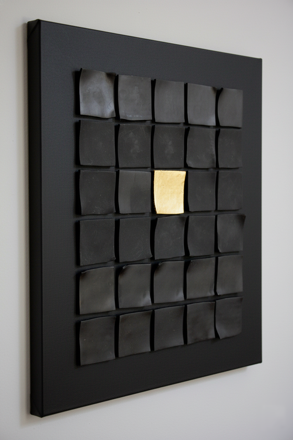 Modern Abstract Gold Leaf Art, Black & Gold Textured Wall Art, Minimalist Industrial Decor, 40x50cm - Image 2