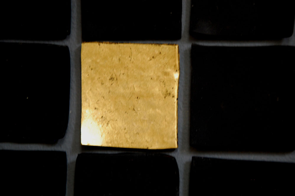 Modern Abstract Gold Leaf Art, Black & Gold Textured Wall Art, Minimalist Industrial Decor, 40x50cm - Image 5