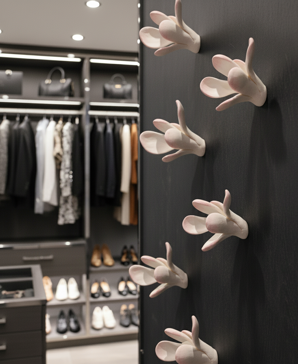 Blush Pink Clay Flower Wall Decor - Set of 5 Customizable Colors & Amounts - Image 2