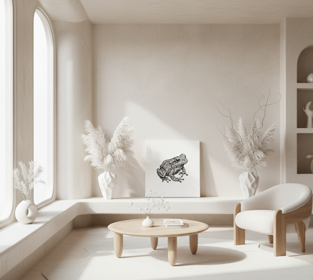 Unique 3D Pen Frog Art, Textured Canvas Wall Art, Modern Animal Nature Decor - Image 6